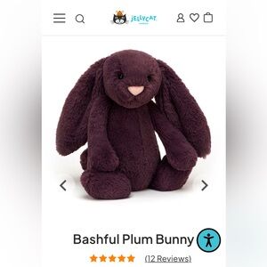 Jellycat Bashful Plum Bunny - Medium